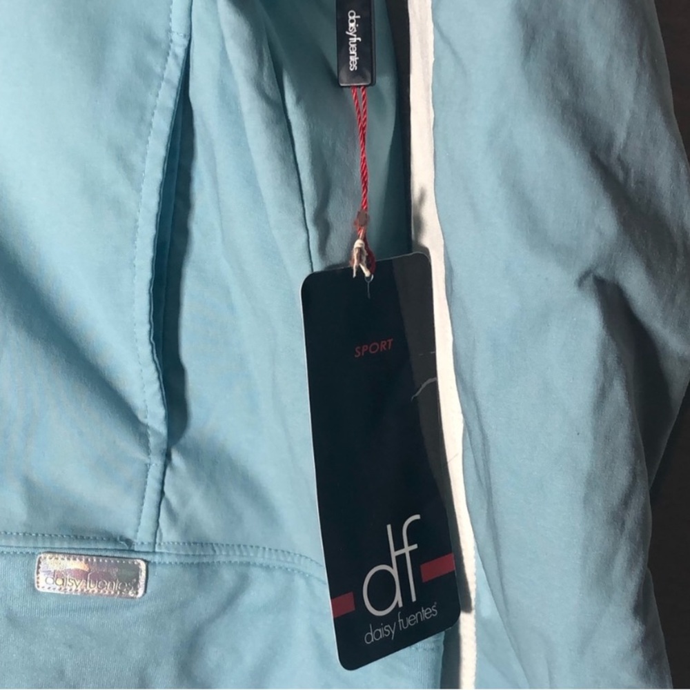 Daisy Fuentes Kinetics Full Zip Hooded Jacket Blue White Size XL NWT - Picture 3 of 8